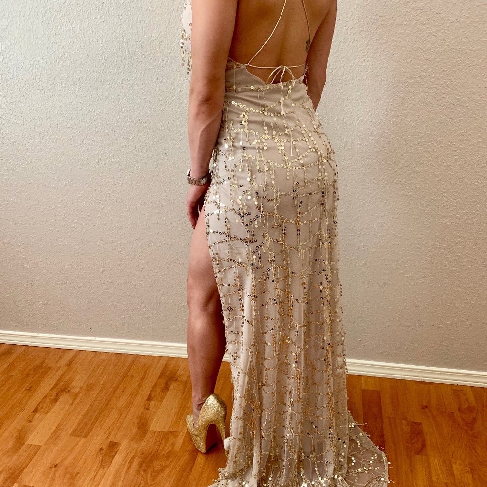 Beige Evening Dress